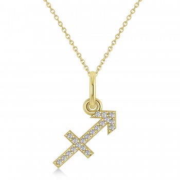 Sagittarius Zodiac Diamond Pendant Necklace 14k Yellow Gold (0.10ct)
