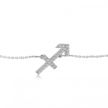 Sagittarius Zodiac Diamond Bracelet 14k White Gold (0.10ct)