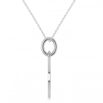 Aries Disk Zodiac Pendant Necklace 14k White Gold