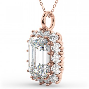 Emerald Cut Diamond Pendant 14k Rose Gold (5.68ct)