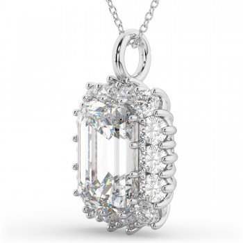 Emerald Cut Diamond Pendant 14k White Gold (5.68ct)