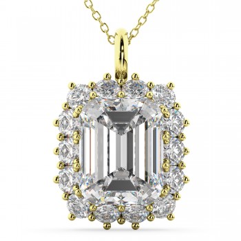 Emerald Cut Diamond Pendant 14k Yellow Gold (5.68ct)