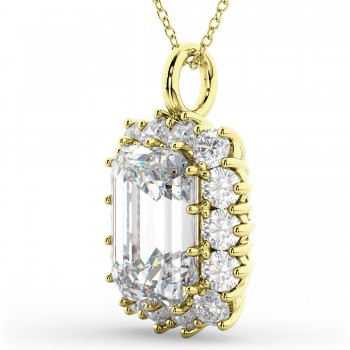 Emerald Cut Diamond Pendant 14k Yellow Gold (5.68ct)