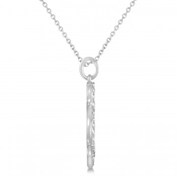 Diamond Penguin Pendant Necklace 14k White Gold (0.16ct)