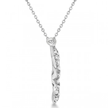 Diamond Butterfly Pendant Necklace 14k White Gold (0.21ctw)