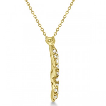 Diamond Butterfly Pendant Necklace 14k Yellow Gold (0.21ctw)