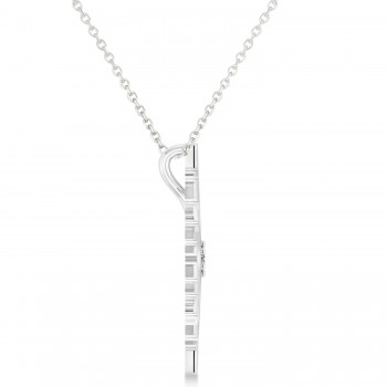 Diamond Wintertime Snowflake Pendant Necklace 14k White Gold (0.04ct)