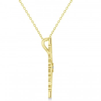 Diamond Wintertime Snowflake Pendant Necklace 14k Yellow Gold (0.04ct)