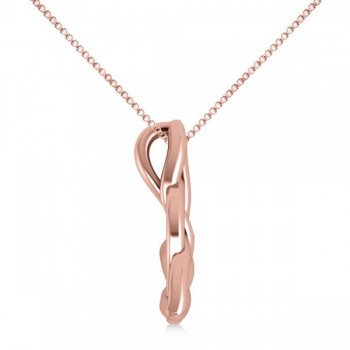 Triangular Irish Trinity Celtic Knot Pendant Necklace 14k Rose Gold