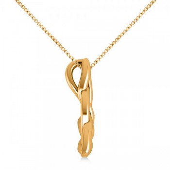 Triangular Irish Trinity Celtic Knot Pendant Necklace 14k Yellow Gold