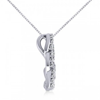 Diamond Trinity Celtic Knot Pendant Necklace 14k White Gold (0.45ct)