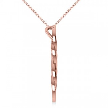 Vertical Double Infinity Pendant Necklace Plain Metal 14k Rose Gold