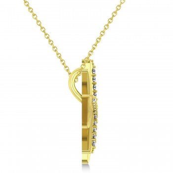 Diamond Starburst Pendant Necklace 14k Yellow Gold (0.13ct)