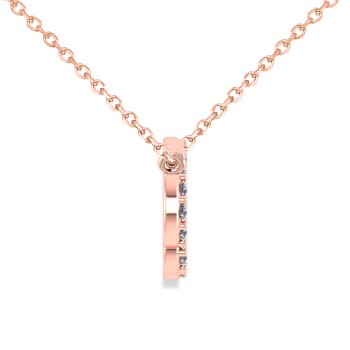 Cloud Outline Diamond Pendant Necklace 14k Rose Gold (0.23ct)