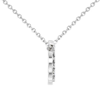 Cloud Outline Diamond Pendant Necklace 14k White Gold (0.23ct)