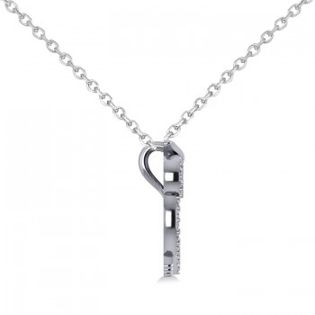 Owl Diamond Pendant Necklace 14k White Gold (0.09ct)