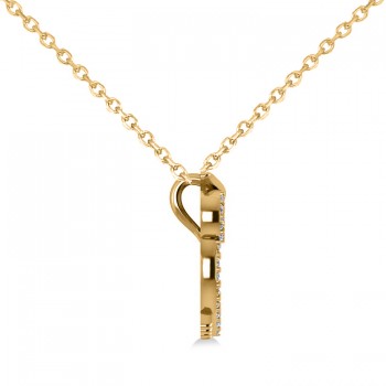 Owl Diamond Pendant Necklace 14k Yellow Gold (0.09ct)