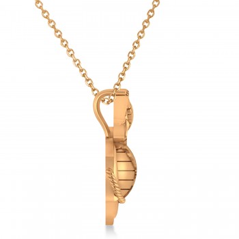 United States Marine Corps Badge Men's Pendant 14k Rose Gold