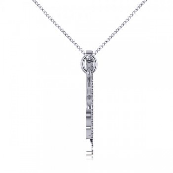 Diamond Giraffe Pendant Necklace 14k White Gold (0.26ct)