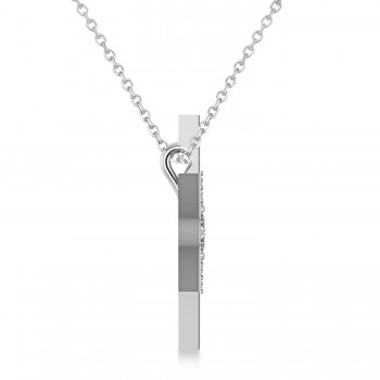 Diamond Adorned North Star Pendant Necklace 14k White Gold (0.17ct)