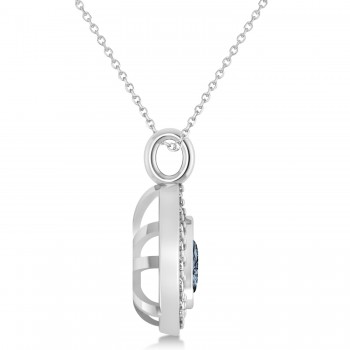 Gray Spinel Trillion Cut Halo Pendant 14k White Gold (1.86ct)