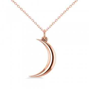 Crescent Moon Pendant Necklace 14K Rose Gold