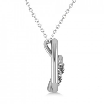 Double Heart Two Stone Diamond Pendant 14k White Gold (0.20ct)