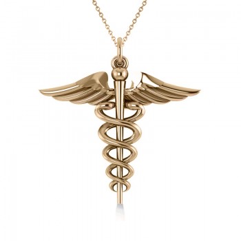 Caduceus Medical Symbol Pendant 14k Yellow Gold