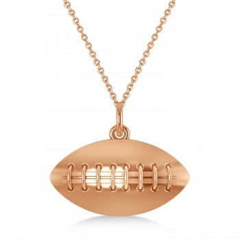 Football Charm Men's Pendant Necklace 14K Rose Gold