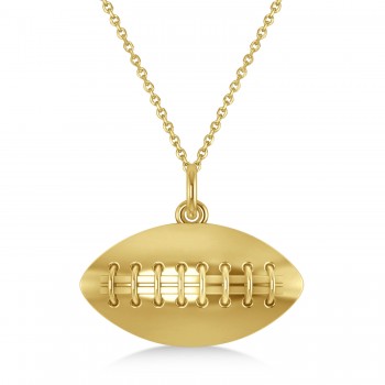Football Charm Men's Pendant Necklace 14K Yellow Gold