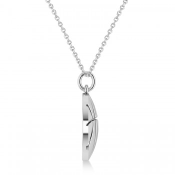 Basketball Charm Men's Pendant Necklace 14K White Gold