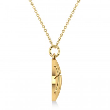 Basketball Charm Pendant Necklace 14K Yellow Gold