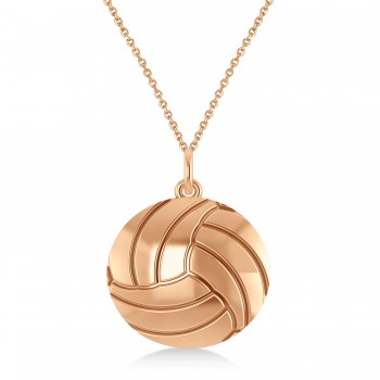 Volleyball Charm Pendant Necklace 14K Rose Gold