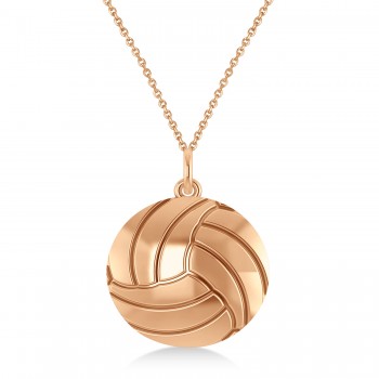 Volleyball Charm Men's Pendant Necklace 14K Rose Gold