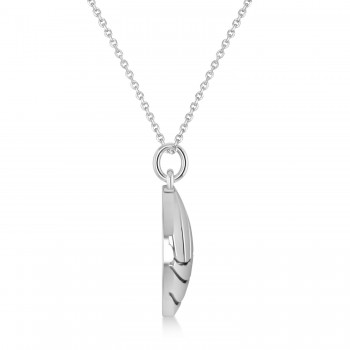 Volleyball Charm Pendant Necklace 14K White Gold