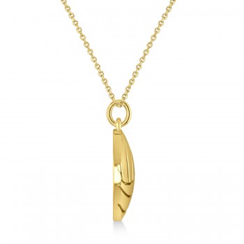 Volleyball Charm Men's Pendant Necklace 14K Yellow Gold