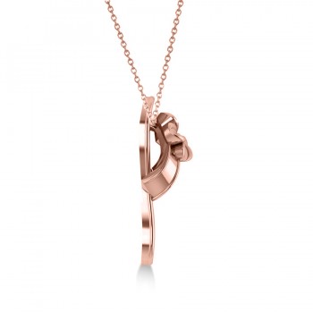 Summer Flip-Flop & Flower Pendant Necklace in 14k Rose Gold