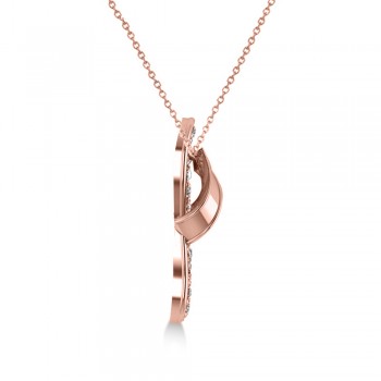 Diamond Summer Flip-Flop Pendant Necklace 14k Rose Gold (0.76ct)