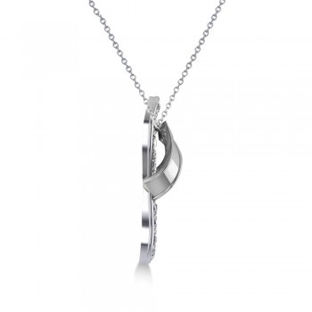 Diamond Summer Flip-Flop Pendant Necklace 14k White Gold (0.76ct)