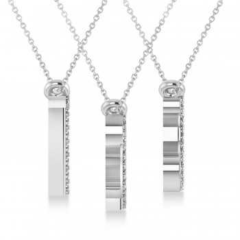 Diamond Personalized Number Pendant Necklace 14k White Gold