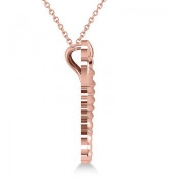 Diamond Summertime Seahorse Pendant Necklace 14k Rose Gold (0.01ct)