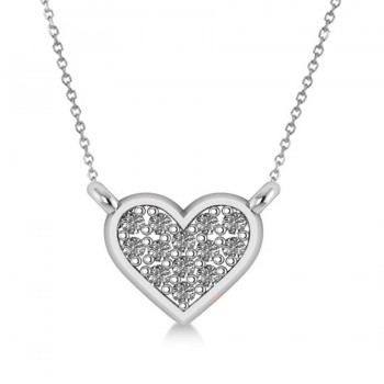 Diamond Heart Pendant Necklace 14k White Gold (0.13ct)