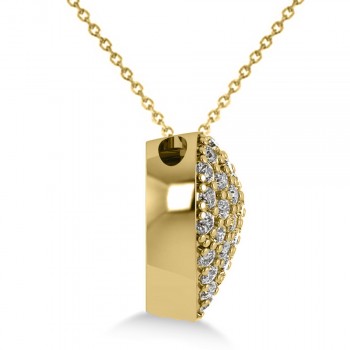 Pave Diamond Puffed Heart Pendant Necklace 14k Yellow Gold (1.38ct)