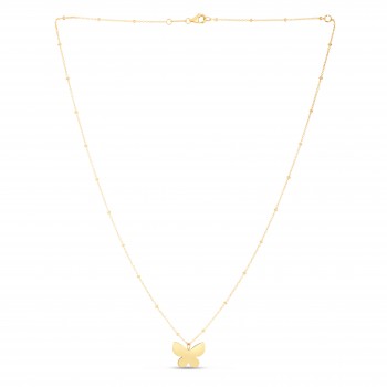 Butterfly Pendant Necklace in 14k Yellow Gold