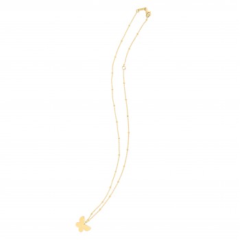 Butterfly Pendant Necklace in 14k Yellow Gold