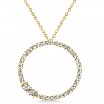 Moissanite Locked Circle of Life Pendant Necklace 14k Yellow Gold (0.46ct)