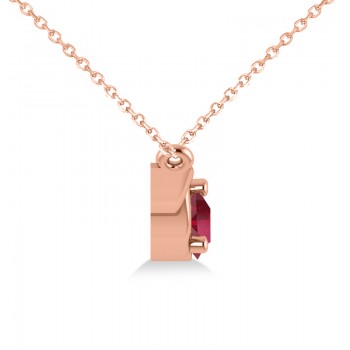 Celtic Round Ruby Pendant Necklace 14k Rose Gold (0.60ct)