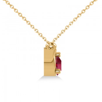 Celtic Round Ruby Pendant Necklace 14k Yellow Gold (0.60ct)