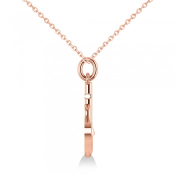 Anchor & Heart Pendant Necklace 14k Rose Gold