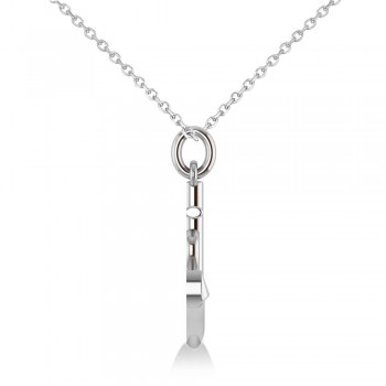 Anchor & Heart Pendant Necklace 14k White Gold